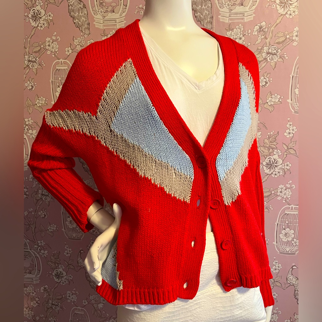 Aiko Cotton V Neck Cardigan Sweater